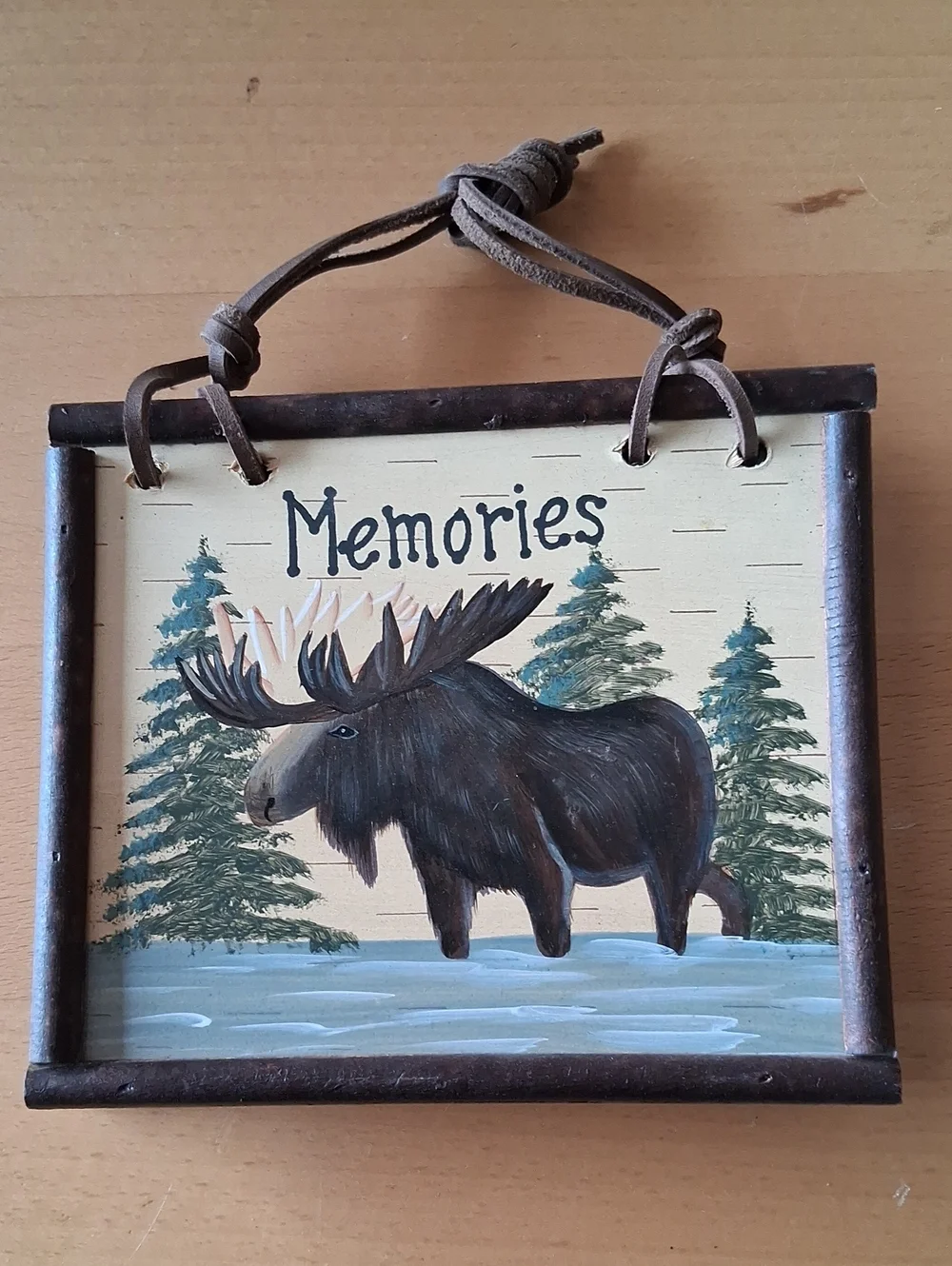 Memories Moose Wooden Hand-Painted Photo Book